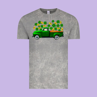 St Patricks Shamrock Gold Truck Vintage Tee Designed By Fadigitalartstudio