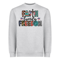 Heather Grey faith family freedom Heavyweight Sweatshirt - CowhideDigitalArt