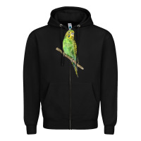 Black Budgeriar Bird Parrot Zipper Hoodie - LillyAllenDesigns