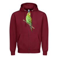 Burgundy Budgeriar Bird Parrot Zipper Hoodie - LillyAllenDesigns