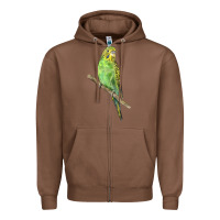 Chestnut Budgeriar Bird Parrot Zipper Hoodie - LillyAllenDesigns