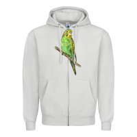 Dove Grey Budgeriar Bird Parrot Zipper Hoodie - LillyAllenDesigns