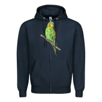 Navy Budgeriar Bird Parrot Zipper Hoodie - LillyAllenDesigns