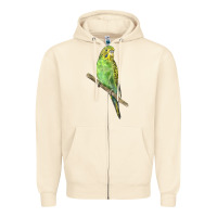 Sandshell Budgeriar Bird Parrot Zipper Hoodie - LillyAllenDesigns