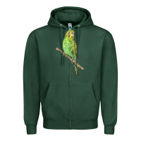 Sports Green Budgeriar Bird Parrot Zipper Hoodie - LillyAllenDesigns