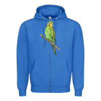 True Royal Budgeriar Bird Parrot Zipper Hoodie - LillyAllenDesigns