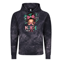 Cloud Black afro messy bun nurse life Vintage Hoodie - texasbilliewilder