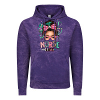Cloud Purple afro messy bun nurse life Vintage Hoodie - texasbilliewilder