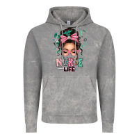 Cloud Rock afro messy bun nurse life Vintage Hoodie - texasbilliewilder