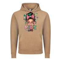 Vintage Coffee afro messy bun nurse life Vintage Hoodie - texasbilliewilder