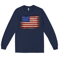 Navy American flag Long Sleeve Tee - JahusDesignShop