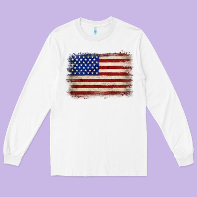 American Flag Long Sleeve Tee Designed By Jahusdesignshop