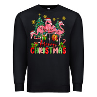 Merry Christmas Flamingos Premium Sweatshirt | Teevron