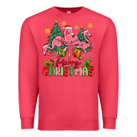 Cardinal merry christmas flamingos Premium Sweatshirt - MaliasSmallBusiness