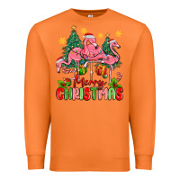 Carrot merry christmas flamingos Premium Sweatshirt - MaliasSmallBusiness