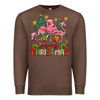 Chestnut merry christmas flamingos Premium Sweatshirt - MaliasSmallBusiness