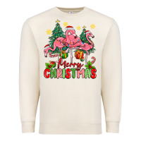 Sandshell merry christmas flamingos Premium Sweatshirt - MaliasSmallBusiness