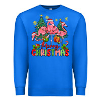 True Royal merry christmas flamingos Premium Sweatshirt - MaliasSmallBusiness