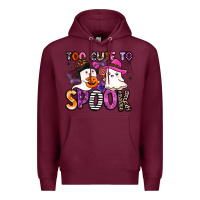 Burgundy too cute to spook Premium Hoodie - BarkalooDesign