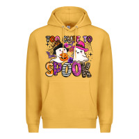 Mustard too cute to spook Premium Hoodie - BarkalooDesign
