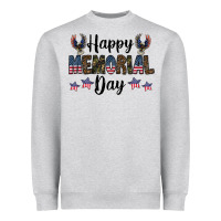 Heather Grey happy memorial day Heavyweight Sweatshirt - CowhideDigitalArt