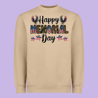 Happy Memorial Day Heavyweight Sweatshirt Designed By Cowhidedigitalart