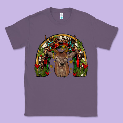 Deer Rainbow Classic Tee Designed By Jahusdesignshop