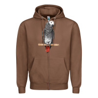 Chestnut African Gray Parrot Bird Zipper Hoodie - LillyAllenDesigns