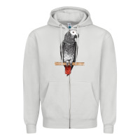 Dove Grey African Gray Parrot Bird Zipper Hoodie - LillyAllenDesigns