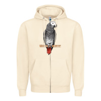 Sandshell African Gray Parrot Bird Zipper Hoodie - LillyAllenDesigns