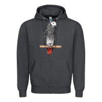 Smoke African Gray Parrot Bird Zipper Hoodie - LillyAllenDesigns