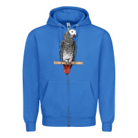 True Royal African Gray Parrot Bird Zipper Hoodie - LillyAllenDesigns