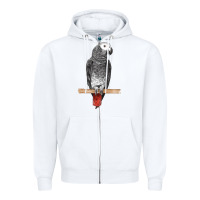White African Gray Parrot Bird Zipper Hoodie - LillyAllenDesigns