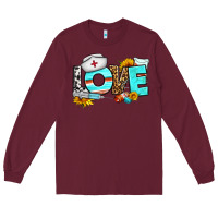 Burgundy love nurse western Long Sleeve Tee - BundleAndBundleShop