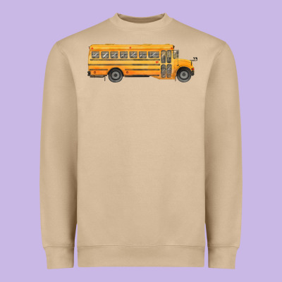 School Bus Heavyweight Sweatshirt Designed By Fadigitalartstudio