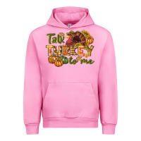 Fuchsia Pink Talk turkey to me Thanksgiving p Urban Hoodie - NancyCooperArtShop