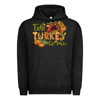 Pigment Black Talk turkey to me Thanksgiving p Urban Hoodie - NancyCooperArtShop