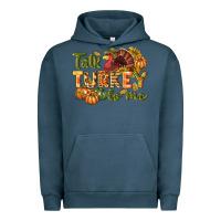 Pigment Midnight Navy Talk turkey to me Thanksgiving p Urban Hoodie - NancyCooperArtShop