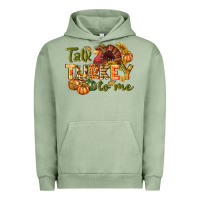 Pigment Oil Green Talk turkey to me Thanksgiving p Urban Hoodie - NancyCooperArtShop