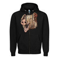 Black american yorkshire pig face Zipper Hoodie - LillyAllenDesigns