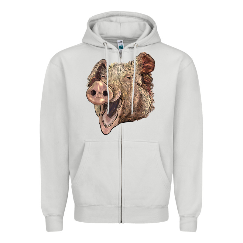 American Yorkshire Pig Face Zipper Hoodie by LillyAllenDesigns | Teevron