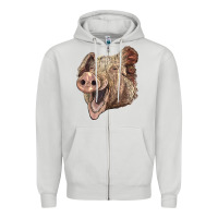 Dove Grey american yorkshire pig face Zipper Hoodie - LillyAllenDesigns