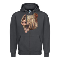 Smoke american yorkshire pig face Zipper Hoodie - LillyAllenDesigns