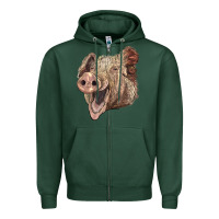 Sports Green american yorkshire pig face Zipper Hoodie - LillyAllenDesigns