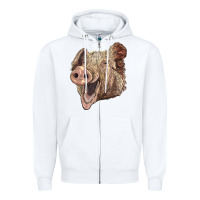 White american yorkshire pig face Zipper Hoodie - LillyAllenDesigns