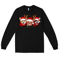 Black christmas dogs corgi chihuahua frenchie Long Sleeve Tee - Jasminsmagicworld
