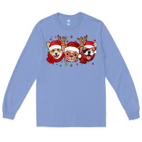 Colony Blue christmas dogs corgi chihuahua frenchie Long Sleeve Tee - Jasminsmagicworld
