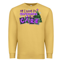 Antique Gold all i want for christmas is a cure pancreatic canc Premium Sweatshirt - MaliasSmallBusiness