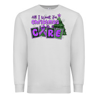 Dove Grey all i want for christmas is a cure pancreatic canc Premium Sweatshirt - MaliasSmallBusiness