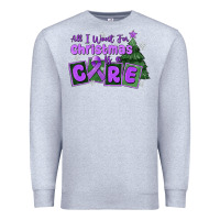 Heather Grey all i want for christmas is a cure pancreatic canc Premium Sweatshirt - MaliasSmallBusiness